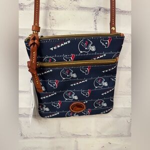 Dooney & Bourke Texans Double Zip Crossbody Purse Blue NFL Football Texas New